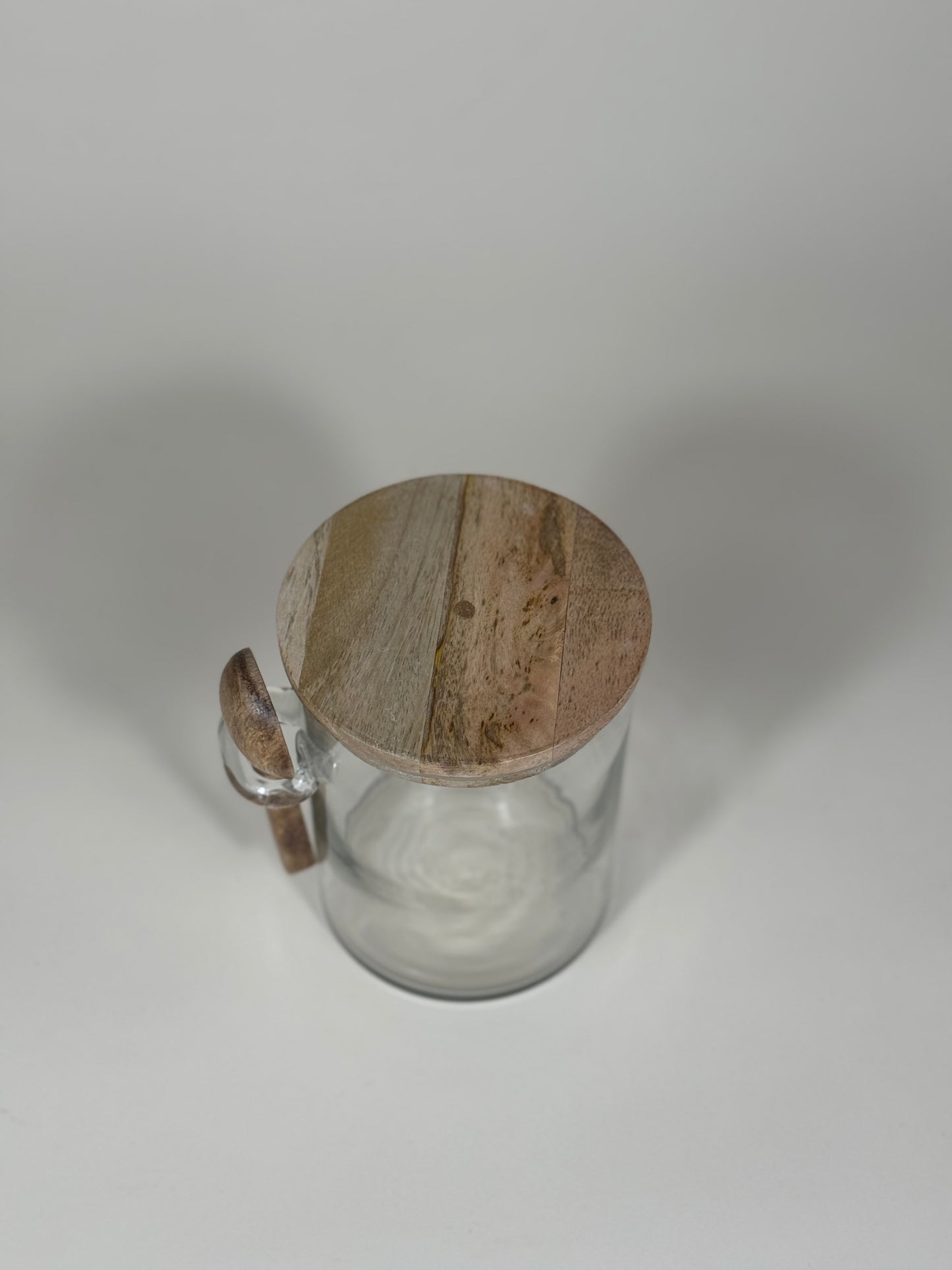 Jarre Nola en verre avec cuillère en bois naturel